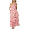 Astr The Label Vonnessa Floral Print Tiered Maxi Dress