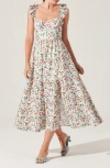 Astr The Label Wedelia Floral Print A-line Dress In Cream Multi Floral