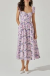 Astr The Label Wedelia Floral Print A-line Dress In Purple Floral