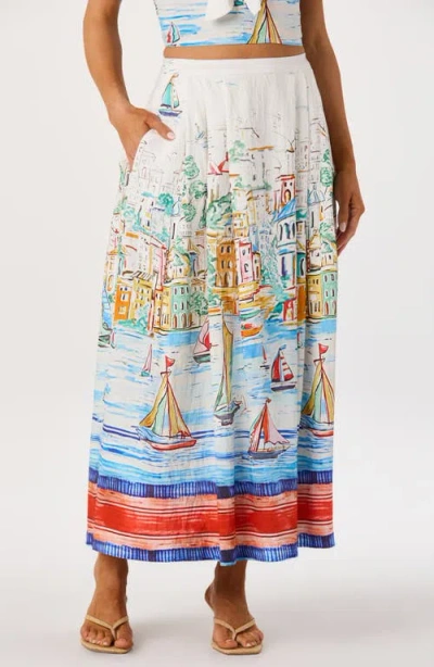 Astr The Label Wendy Island Sketch Maxi Skirt In Multi