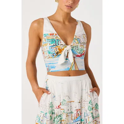 Astr The Label Wendy Island Sketch Print Crop Top In Multi