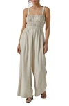 Astr The Label Wide Leg Jumpsuit In Cream