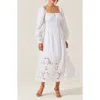 Astr The Label Wisnia Long Sleeve Eyelet Embroidered Dress In White