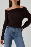Astr The Label Wylie Off The Shoulder Sweater In Wine