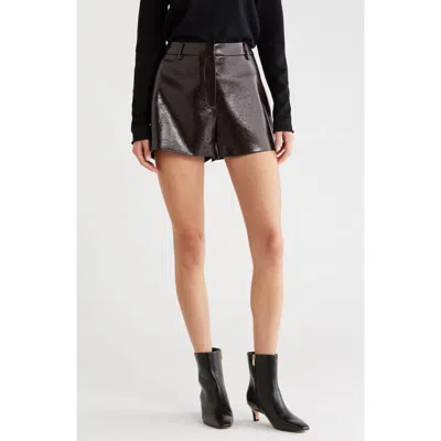 Astr The Label Wynn High Waist Faux Leather Shorts In Black