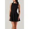Astr The Label Xaria Sleeveless Skater Minidress In Black