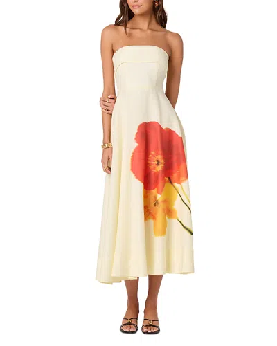 Astr The Label Ximena Strapless Midi Dress In Neutral