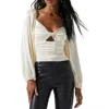 Astr The Label Yamuna Crystal Trim Top In Gold