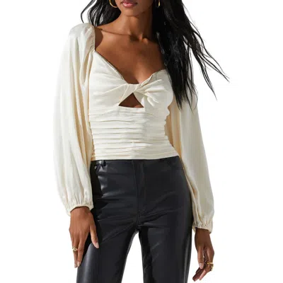 Astr The Label Yamuna Crystal Trim Top In Gold