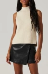 Astr The Label Zea Sleeveless Funnel Neck Rib Sweater