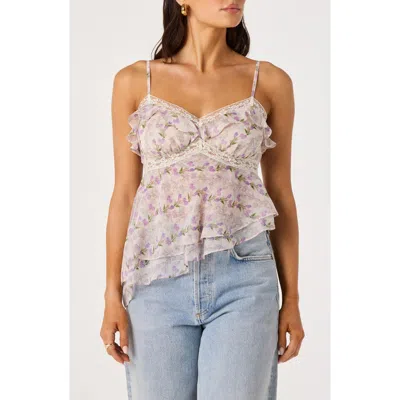 Astr The Label Zissel Asymmetric Babycoll Camisole In Blue