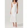Astr The Label Zoie Ruffle Neck Satin Slipdress In White