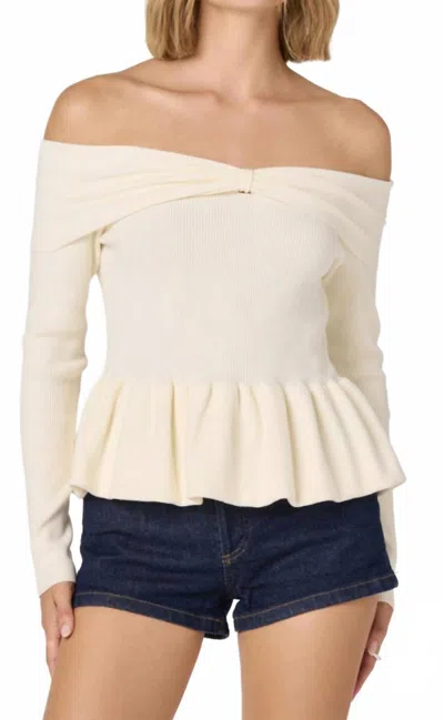 Astr Tiarra Sweater In Cream In White