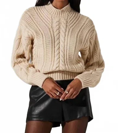 Astr Tie Back Sweater In Cream In White