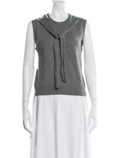 Pre-owned Astr Tie Neck Sweater In Grey/silver