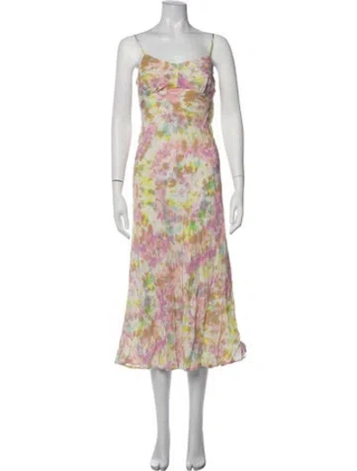 Pre-owned Astr Tie-dye Print Midi Length Dress In Purple