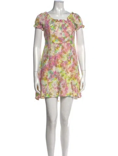 Pre-owned Astr Tie-dye Print Mini Dress In Pink