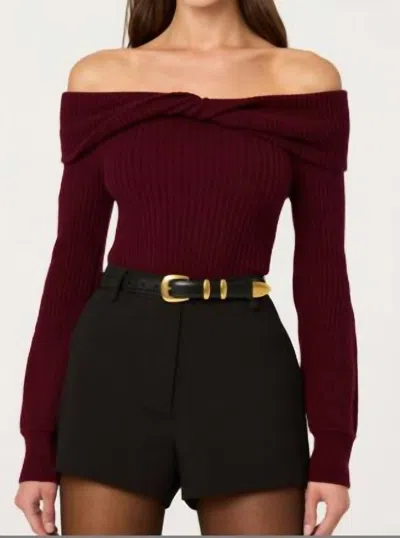 Astr Tilde Sweater In Wine In Burgundy