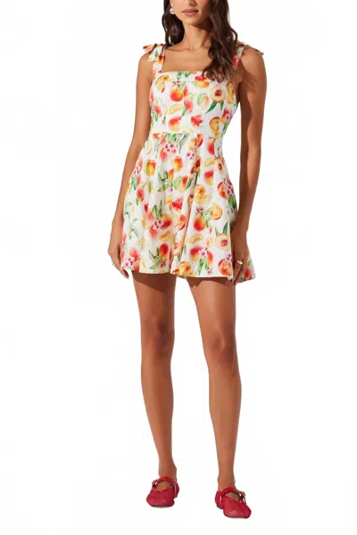 Astr Tinesha Bow Strap Mini Dress In Yellow Peach In Multi