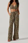 Astr Tropical Getaway Pants In Black/green In Multi