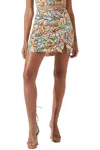 Astr Tropical Print Mini Skirt In Multi Papaya In Neutral