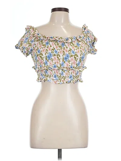 Pre-owned Astr Tube Top Blue Strapless Neckline Tops