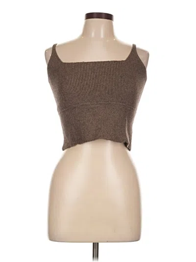 Pre-owned Astr Tube Top Brown Strapless Neckline Tops