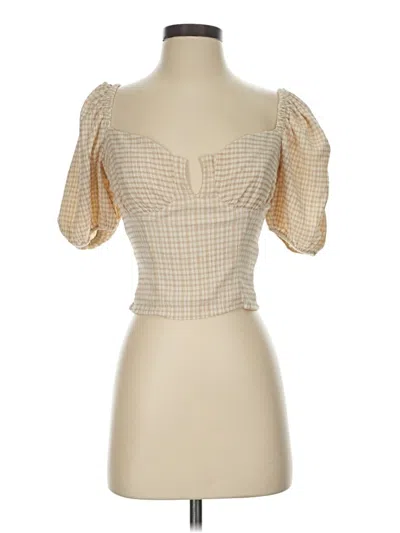 Pre-owned Astr Tube Top Tan Strapless Neckline Tops
