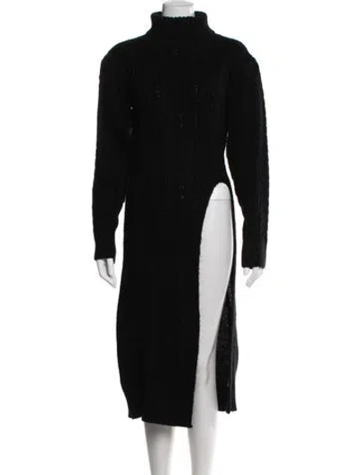 Pre-owned Astr Turtleneck Long Dress In Black