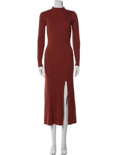 Pre-owned Astr Turtleneck Long Dress In Brown