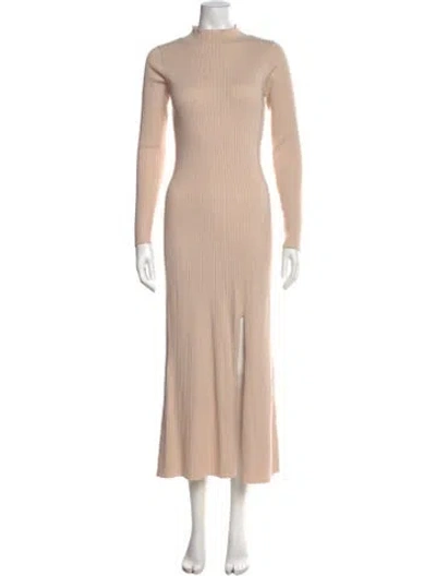 Pre-owned Astr Turtleneck Long Dress In Neutral