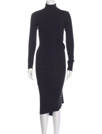Pre-owned Astr Turtleneck Midi Length Dress In Blue