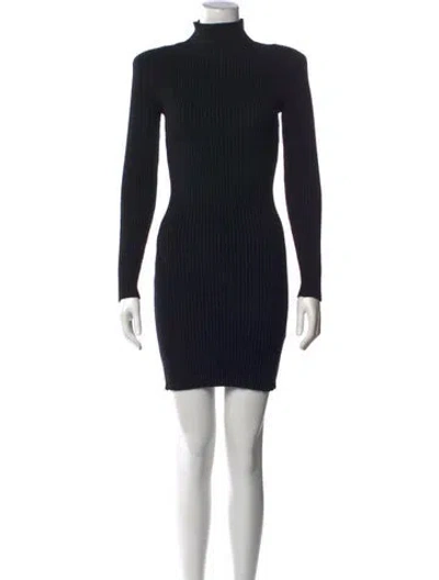 Pre-owned Astr Turtleneck Mini Dress In Black