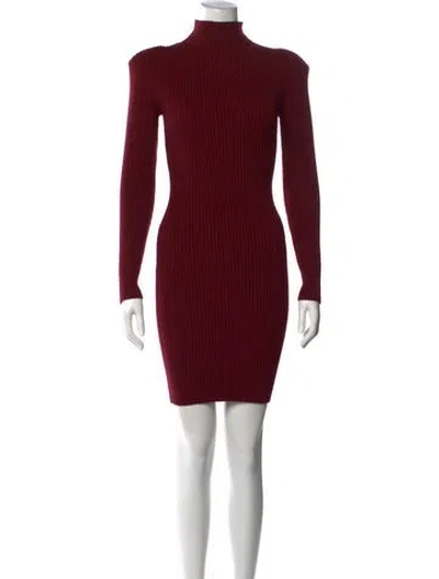 Pre-owned Astr Turtleneck Mini Dress In Burgundy
