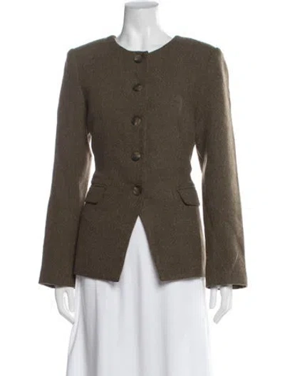 Pre-owned Astr Tweed Pattern Blazer W/ Tags In Green