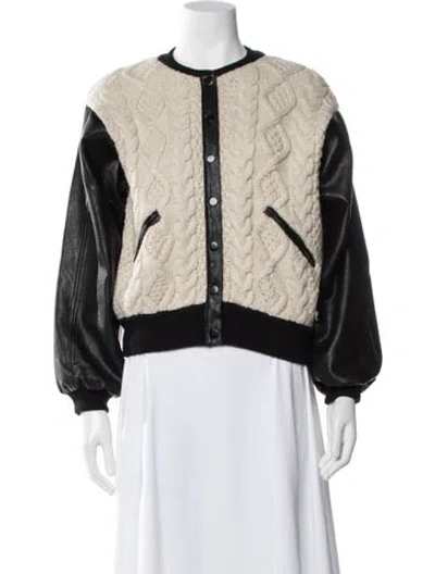 Pre-owned Astr Tweed Pattern Bomber Jacket In Gray