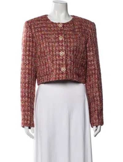 Pre-owned Astr Tweed Pattern Jacket In Orange