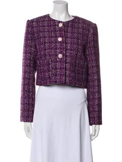 Pre-owned Astr Tweed Pattern Jacket W/ Tags In Purple