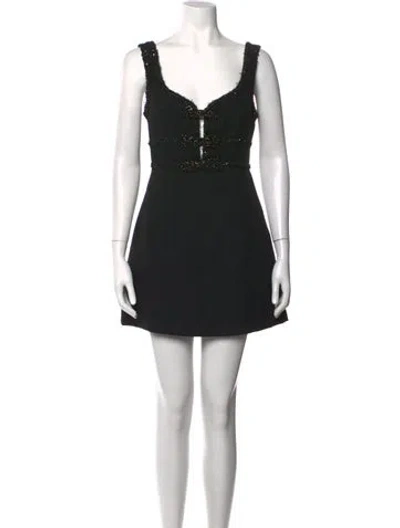 Pre-owned Astr Tweed Pattern Mini Dress In Black