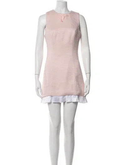 Pre-owned Astr Tweed Pattern Mini Dress In Pink