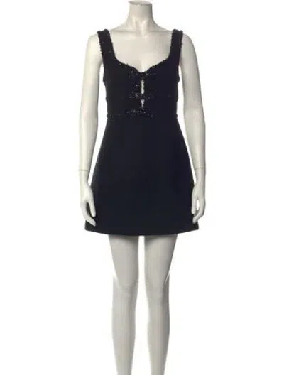 Pre-owned Astr Tweed Pattern Mini Dress W/ Tags In Black