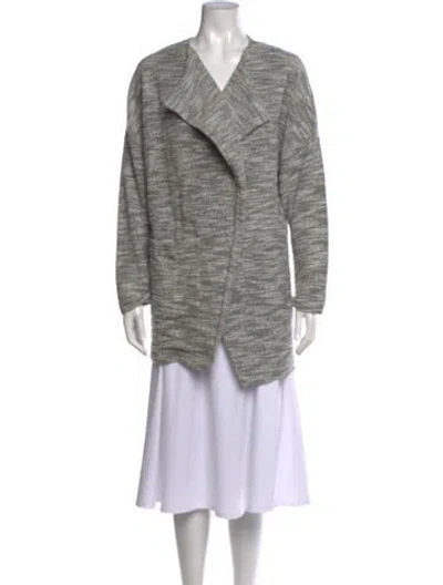 Pre-owned Astr Tweed Pattern Open Front Sweater In Gray