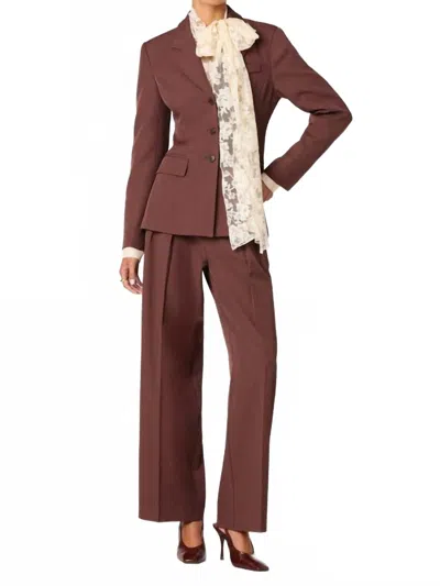 Astr Valor Blazer In Plum Brown In Multi