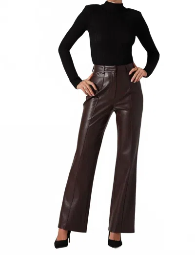 Astr Vance Faux Leather Pants In Brown In Black
