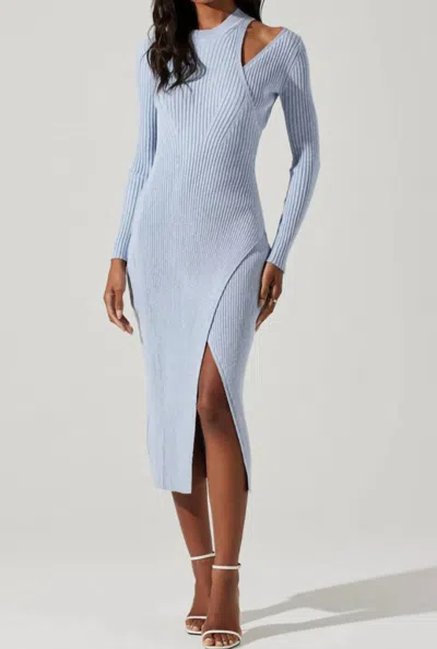 Astr Vasanta Sweater Dress In Blue Space Dye In Multi