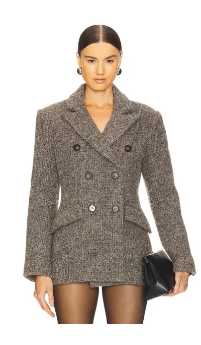 Astr Verity Coat In Taupe Grey