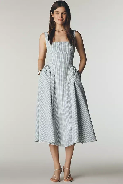 Astr Vinya Dress In Blue Plaid