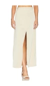 Astr Vitella Satin Midi Skirt In Ecru In Ecru