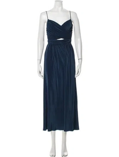 Pre-owned Astr V-neck Jumpsuit In Blue