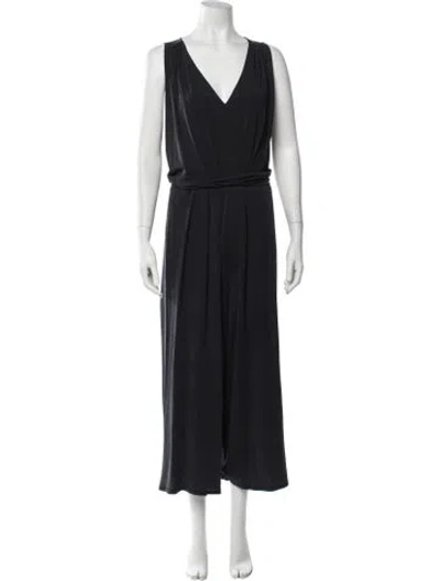 Pre-owned Astr V-neck Jumpsuit In Blue